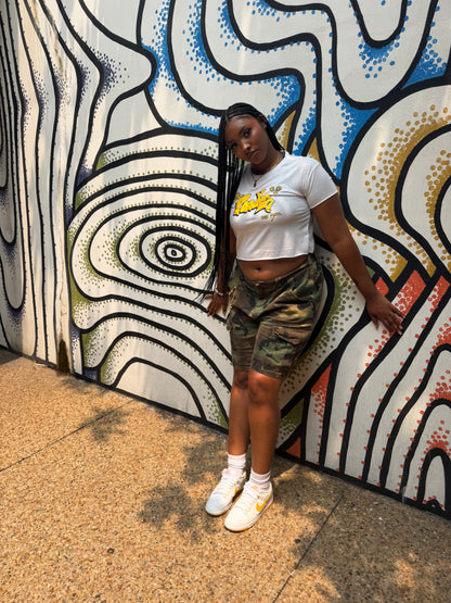 Poodle graffiti crop top