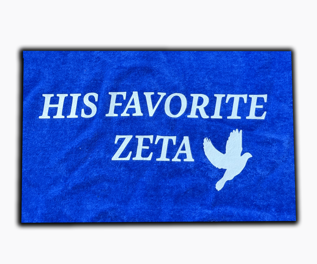"His favorite zeta" towel