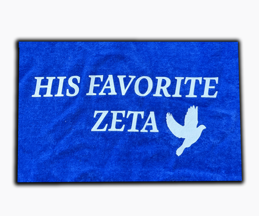 "His favorite zeta" towel